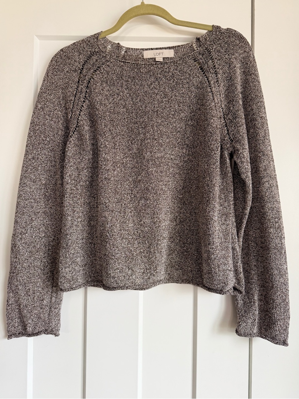 LOFT Heathered brown Long-Sleeve Women's Sweater - size medium